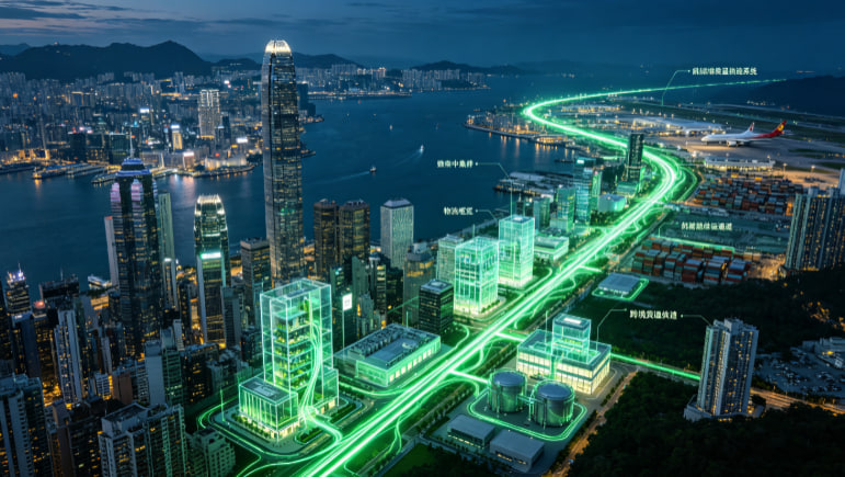 香港城市天際線與海港